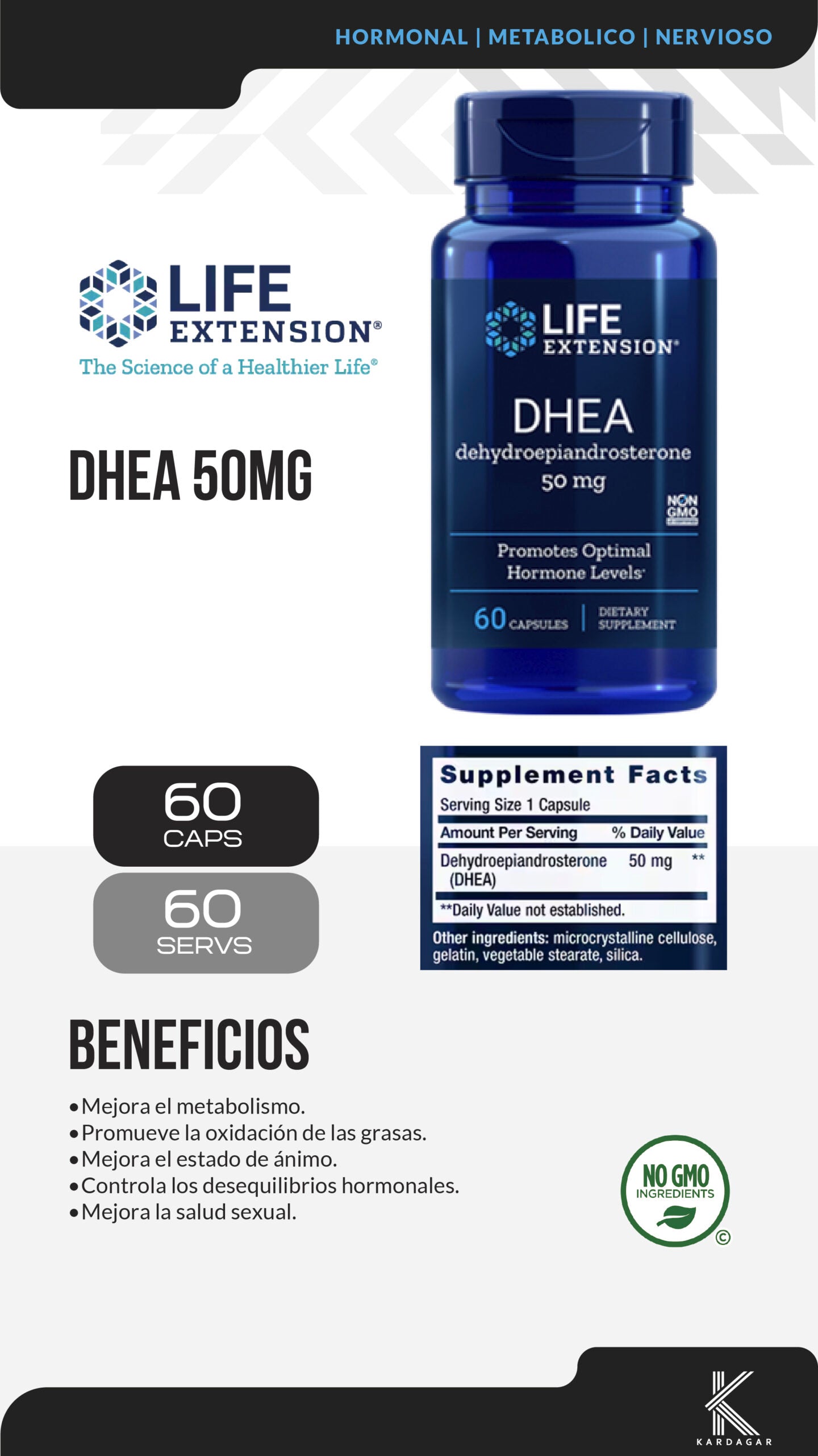 DHEA (DEHYDROEPIANDROSTERONE) 50 mg
