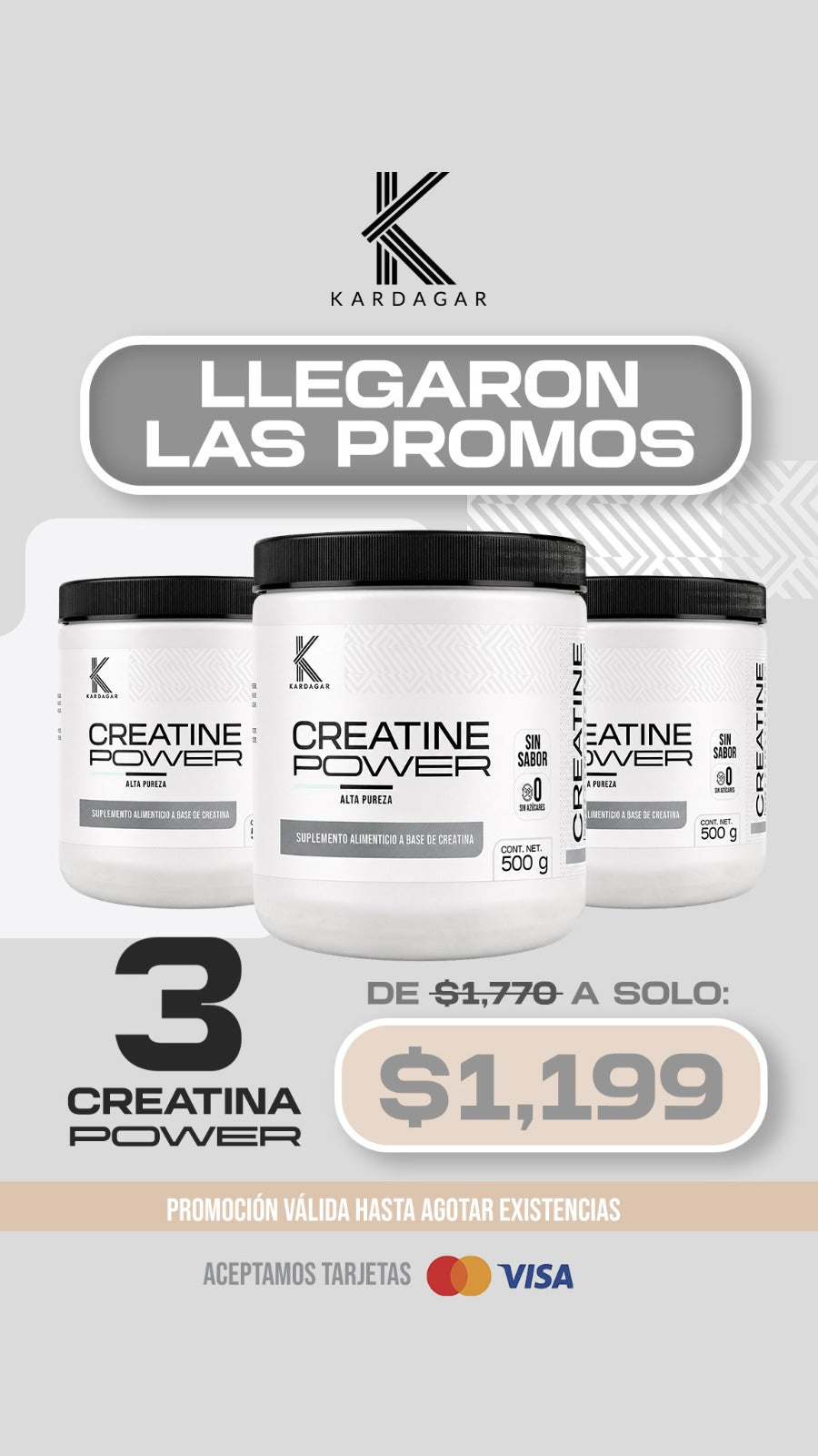 Pack 3x Creatina Power Kardagar