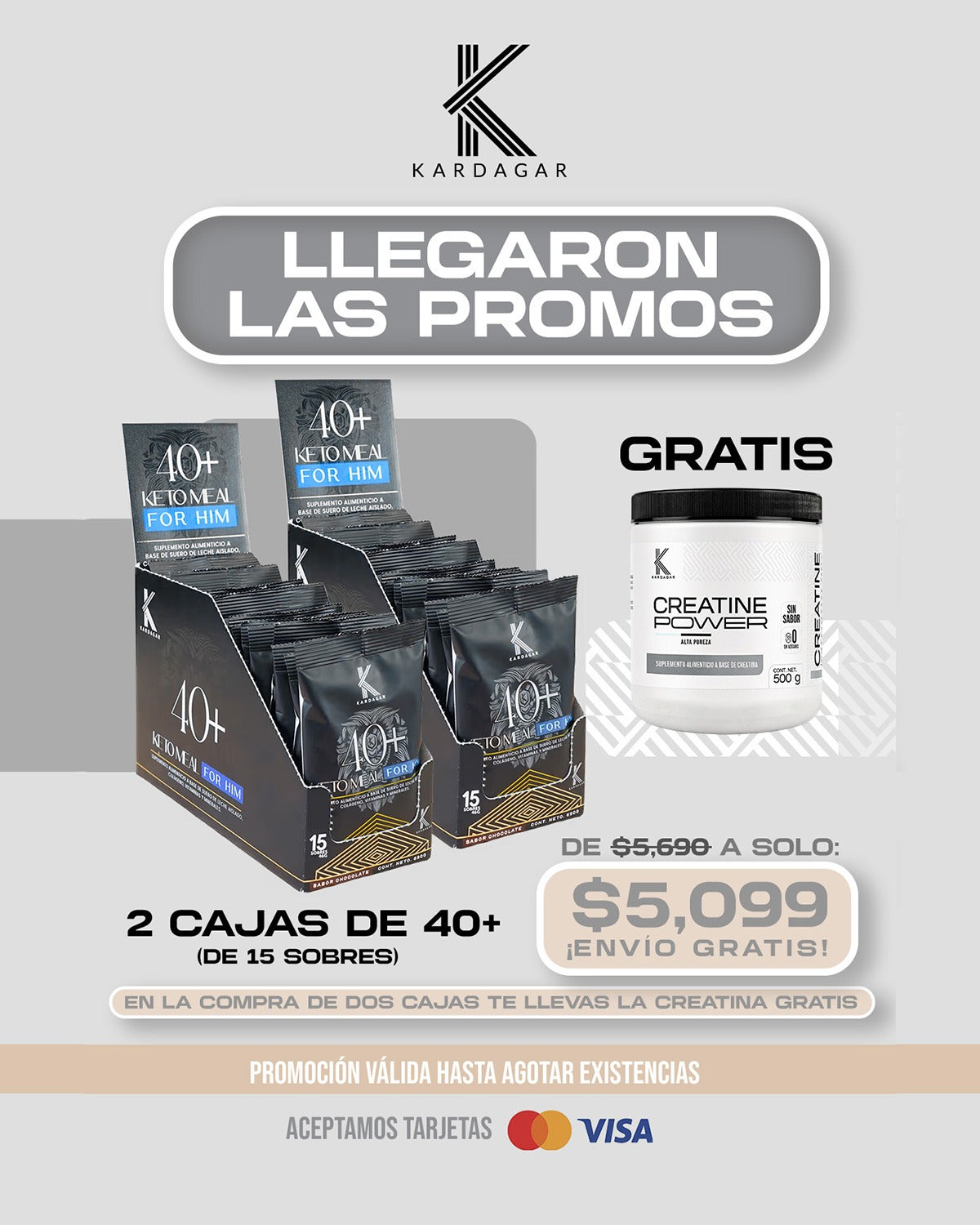 PACK 2 cajas de 40+ con CREATINA GRATIS