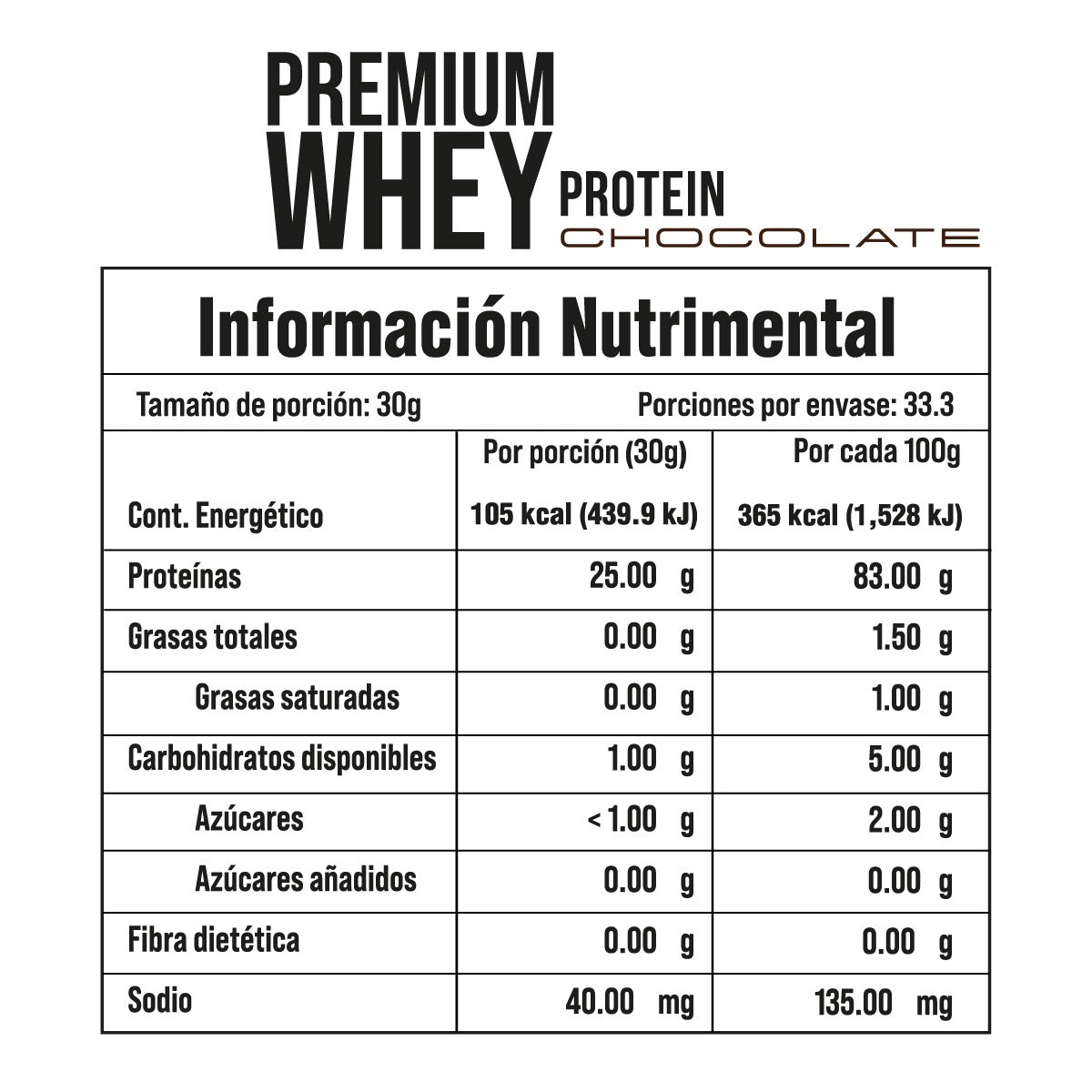 PREMIUM WHEY PROTEIN CHOCOLATE