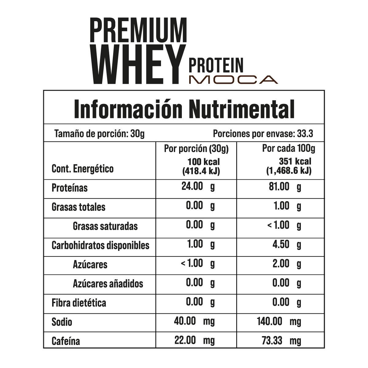 PREMIUM WHEY PROTEIN MOCA